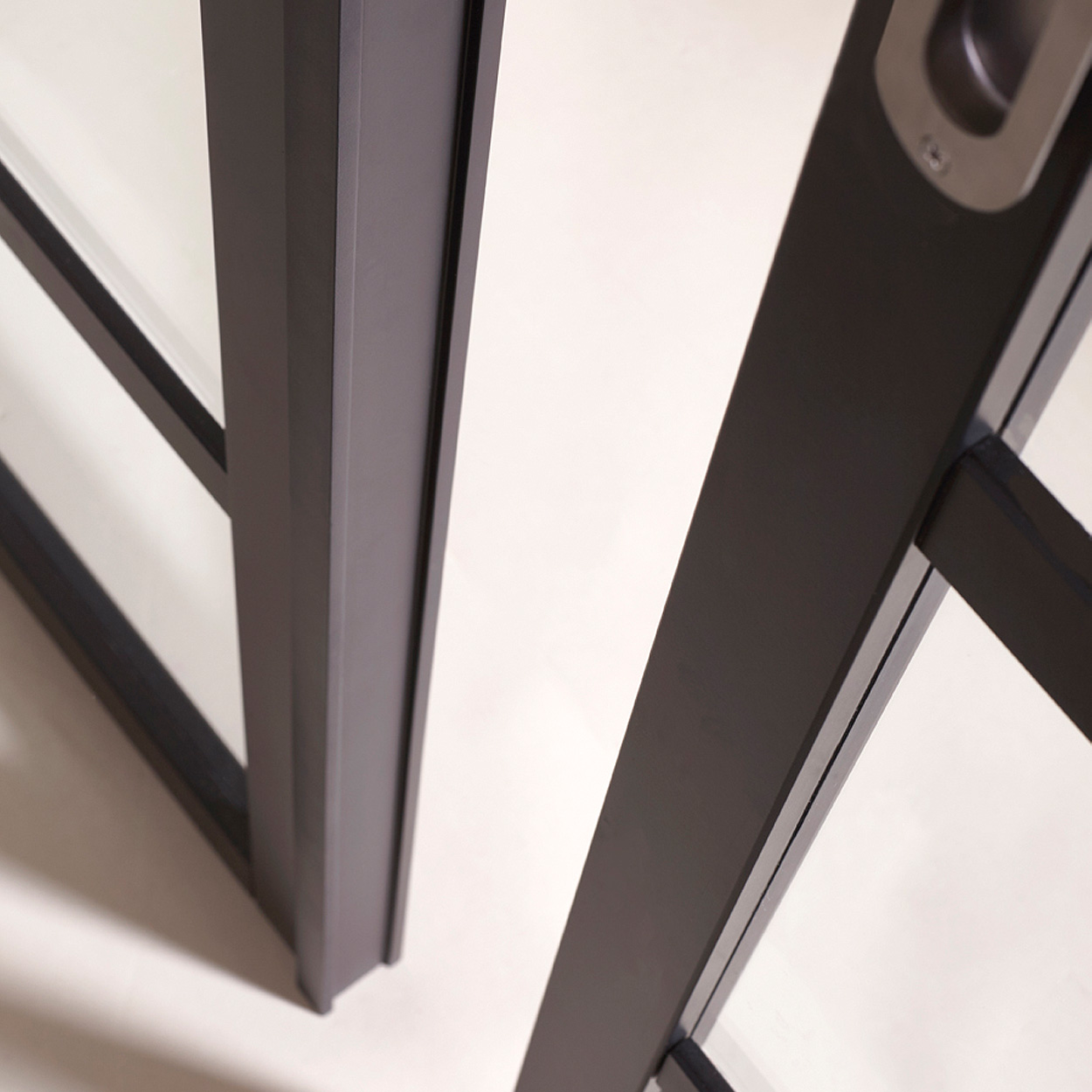 Binnendeur Skantrae SSL 14509 Blank Glas Zwart Gelakt